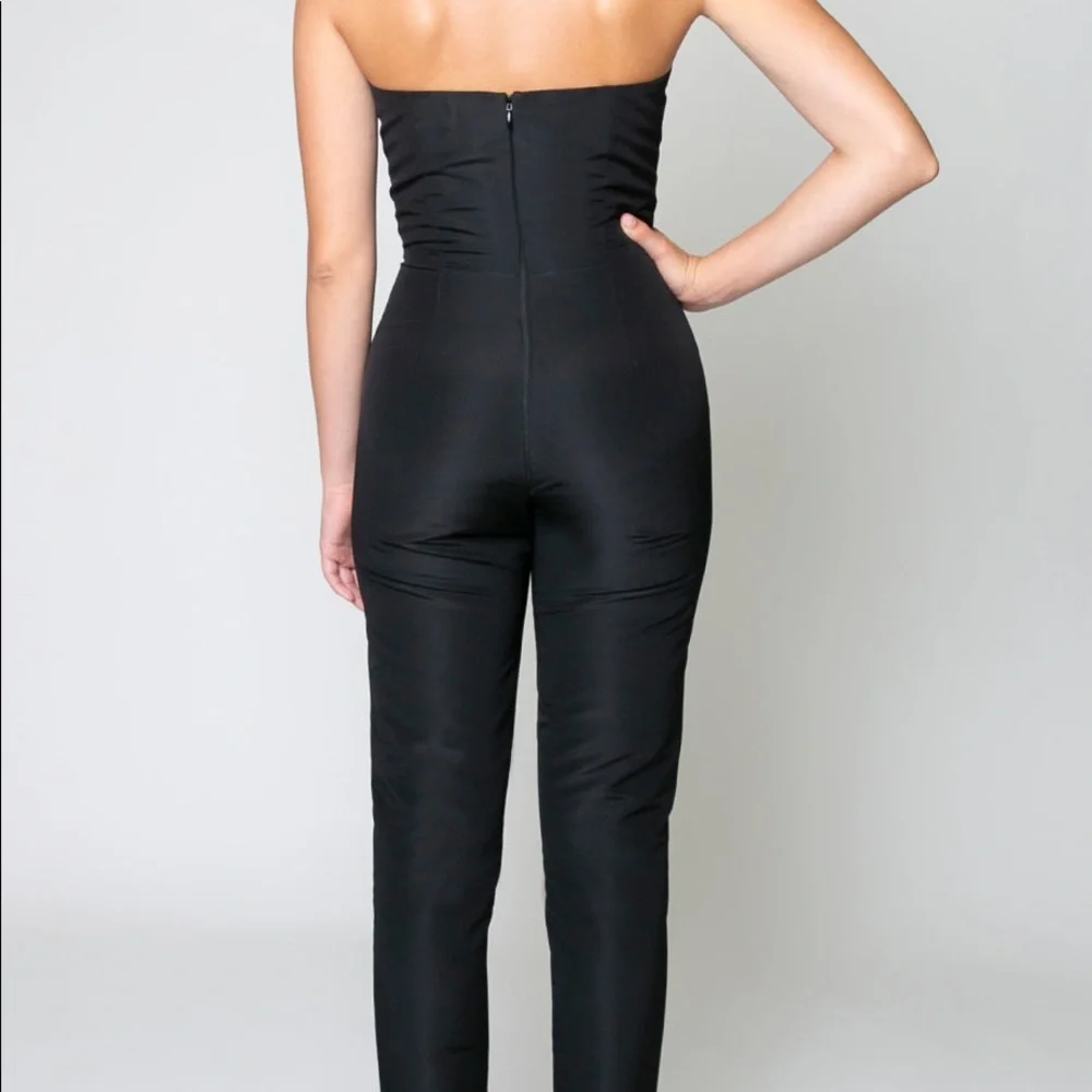 Alexia Maria Silk Faille Twisted Bow Jumpsuit. Size 4. Retail $706 - Picture 2 of 12